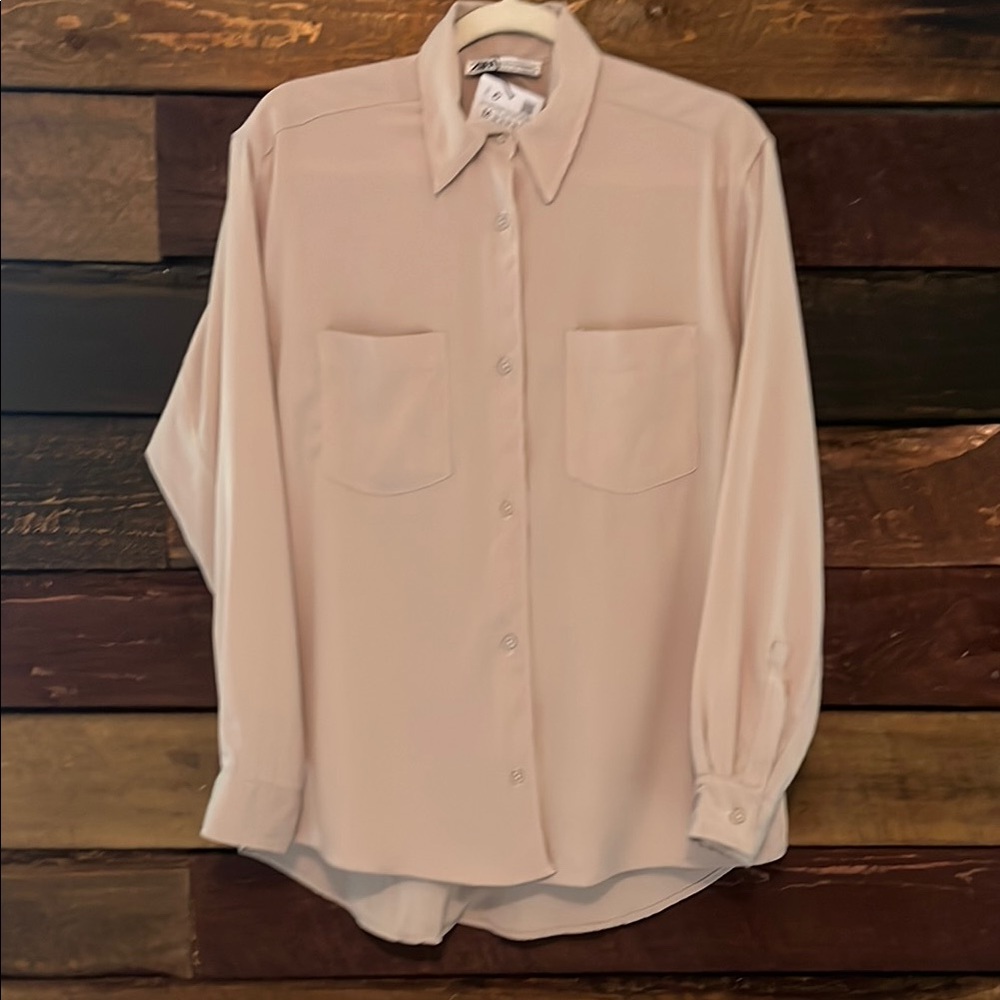 NWT!! Zara - Long Sleeve Button-Down Top